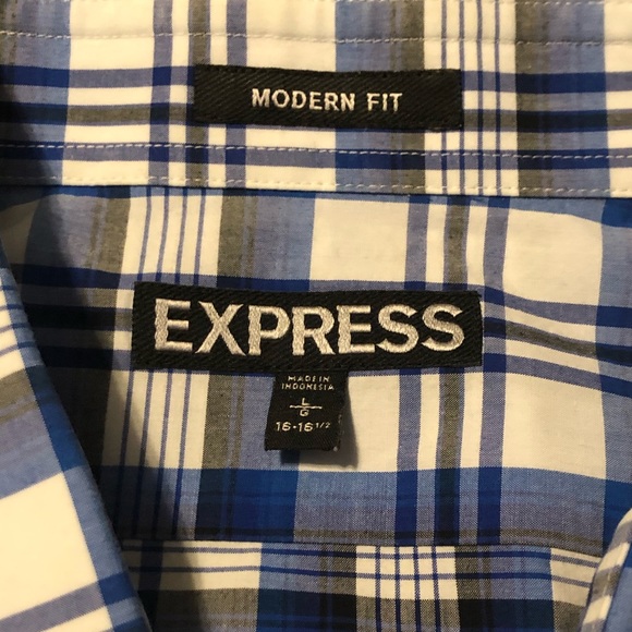 EXPRESS Men’s Modern Fit Blue/White/Black Sz Large - Picture 5 of 5